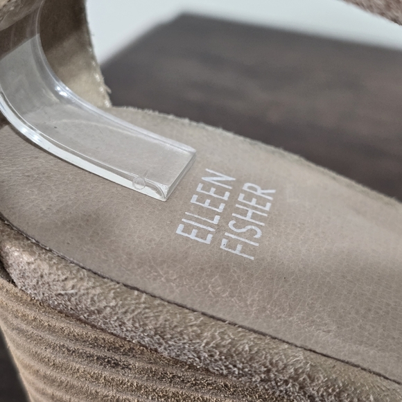 Eileen Fisher Patsy Beige Metallic Leather Sandals Women's Size 9.5 - Picture 10 of 15